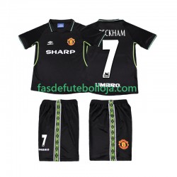 Camisola 3º Equipamento Manchester United Beckham 7 1998 1999 Manga Curta Retro ,Criança