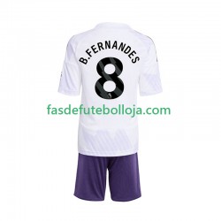 Camisola 2º Equipamento Manchester United Bruno Fernandes 8 2025-2026 Manga Curta ,Criança