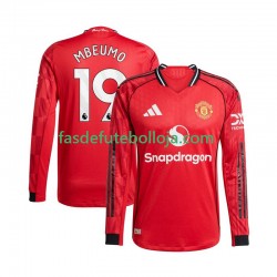 Camisola 1º Equipamento Manchester United Bryan Mbeumo 19 2025-2026 Manga Comprida ,Homem