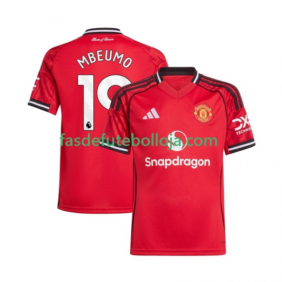 Camisola 1º Equipamento Manchester United Bryan Mbeumo 19 2025-2026 Manga Curta ,Homem