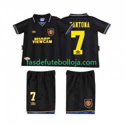 Camisola 2º Equipamento Manchester United CONTONA 7 1993 1994 Manga Curta Retro ,Criança