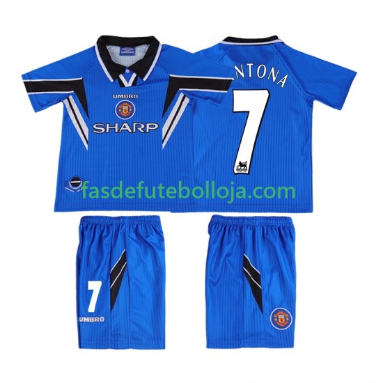 Camisola 3º Equipamento Manchester United CONTONA 7 1996 1998 Manga Curta Retro ,Criança