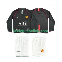 Camisola 2º Equipamento Manchester United 2007 2008 Manga Comprida Retro ,Criança