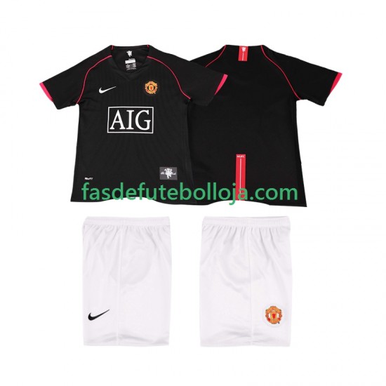 Camisola 2º Equipamento Manchester United 2007 2008 Manga Curta Retro ,Criança