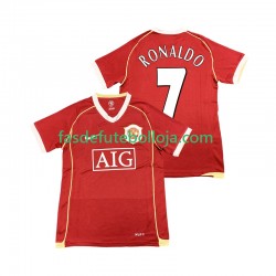 Camisola 1º Equipamento Manchester United Cristiano Ronaldo 7 2007 2006 Manga Curta Retro ,Homem