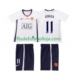 Camisola 2º Equipamento Manchester United GIGGS 11 Champions League 2009 2008 Manga Curta Retro ,Criança
