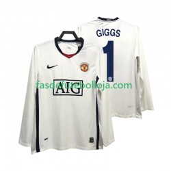 Camisola 2º Equipamento Manchester United GIGGS 11 Premier League 2009 2008 Manga Comprida Retro ,Homem