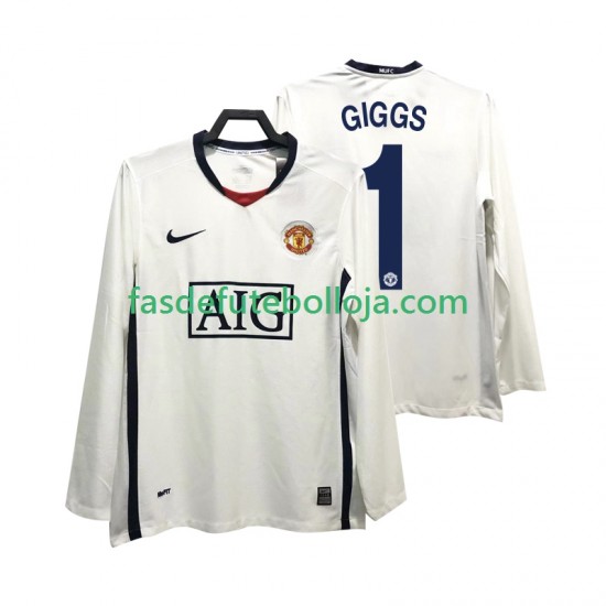 Camisola 2º Equipamento Manchester United GIGGS 11 Premier League 2009 2008 Manga Comprida Retro ,Homem