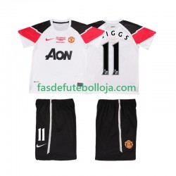 Camisola 3º Equipamento Manchester United GIGGS 11 Champions League 2012 2011 Manga Curta Retro ,Criança