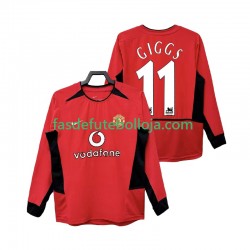Camisola 1º Equipamento Manchester United GIGGS 11 2004 2002 Manga Comprida Retro ,Homem