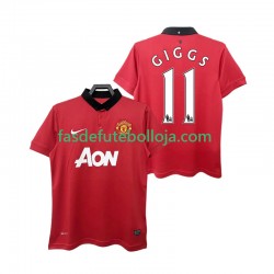 Camisola 1º Equipamento Manchester United GIGGS 11 2013 2014 Manga Curta Retro ,Homem