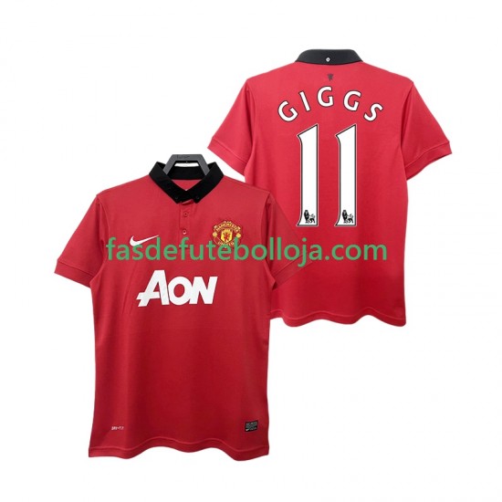 Camisola 1º Equipamento Manchester United GIGGS 11 2013 2014 Manga Curta Retro ,Homem