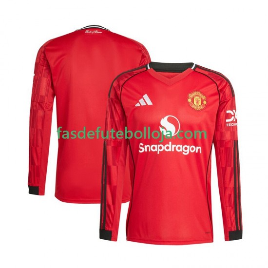 Camisola 1º Equipamento Manchester United 2025-2026 Manga Comprida ,Homem