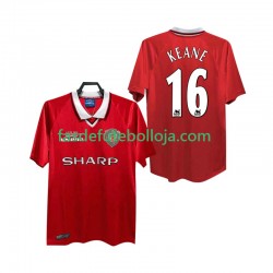 Camisola 1º Equipamento Manchester United Keane 16 2000 1999 Manga Curta Retro ,Homem