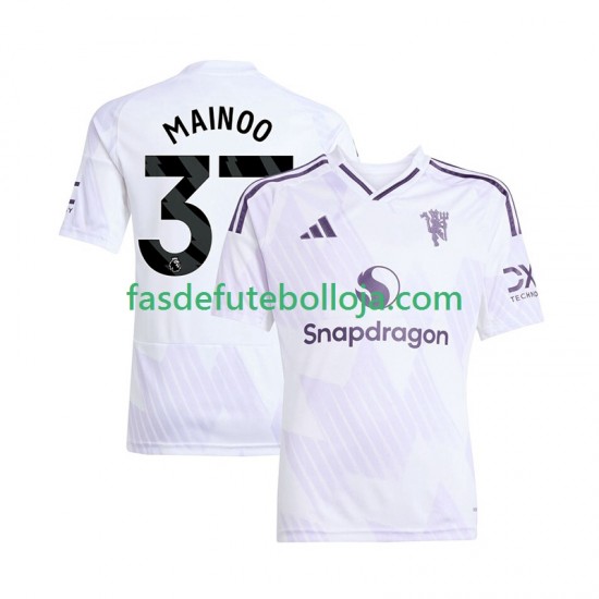 Camisola 2º Equipamento Manchester United Kobbie Mainoo 37 2025-2026 Manga Curta ,Homem