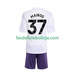 Camisola 2º Equipamento Manchester United Kobbie Mainoo 37 2025-2026 Manga Curta ,Criança