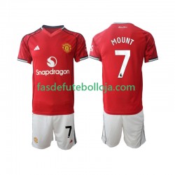 Camisola 1º Equipamento Manchester United Mason Mount 7 2025-2026 Manga Curta ,Criança