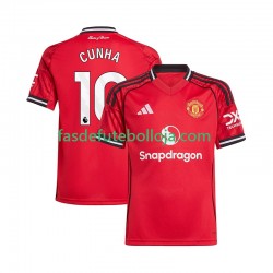 Camisola 1º Equipamento Manchester United Matheus Cunha 10 2025-2026 Manga Curta ,Homem