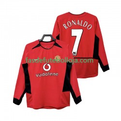 Camisola 1º Equipamento Manchester United RONALDO 7 2004 2002 Manga Comprida Retro ,Homem