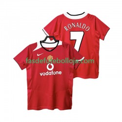 Camisola 1º Equipamento Manchester United RONALDO 7 2005 2006 Manga Curta Retro ,Homem