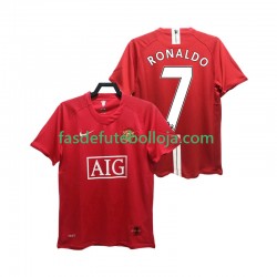 Camisola 1º Equipamento Manchester United RONALDO 7 Premier League 2007 2008 Manga Curta Retro ,Homem