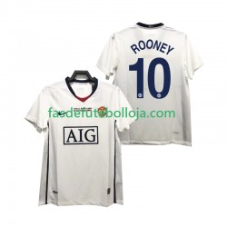 Camisola 2º Equipamento Manchester United ROONEY 10 Champions League 2009 2008 Manga Curta Retro ,Homem