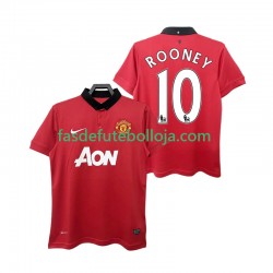 Camisola 1º Equipamento Manchester United ROONEY 10 2013 2014 Manga Curta Retro ,Homem