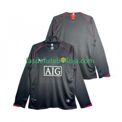 Camisola 2º Equipamento Manchester United 2007 2008 Manga Comprida Retro ,Homem