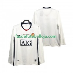 Camisola 2º Equipamento Manchester United Champions League 2009 2008 Manga Comprida Retro ,Homem