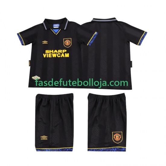 Camisola 2º Equipamento Manchester United 1993 1994 Manga Curta Retro ,Criança