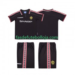 Camisola 2º Equipamento Manchester United 1998 1999 Manga Curta Retro ,Criança