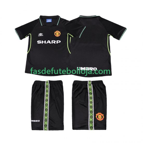 Camisola 3º Equipamento Manchester United 1998 1999 Manga Curta Retro ,Criança