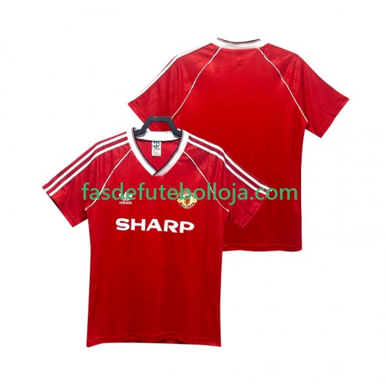 Camisola 1º Equipamento Manchester United 1988 1990 Manga Curta Retro ,Homem