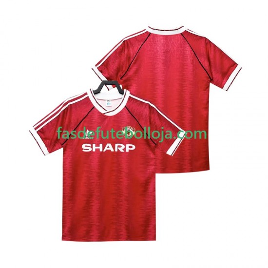 Camisola 1º Equipamento Manchester United 1990 1992 Manga Curta Retro ,Homem