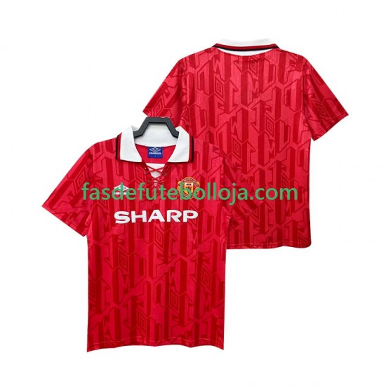 Camisola 1º Equipamento Manchester United 1992 1994 Manga Curta Retro ,Homem