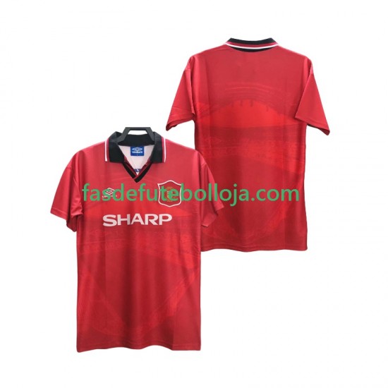 Camisola 1º Equipamento Manchester United 1996 1994 Manga Curta Retro ,Homem