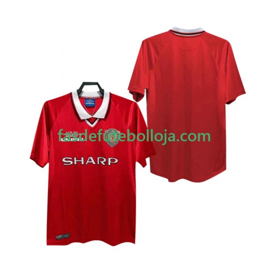 Camisola 1º Equipamento Manchester United 2000 1999 Manga Curta Retro ,Homem