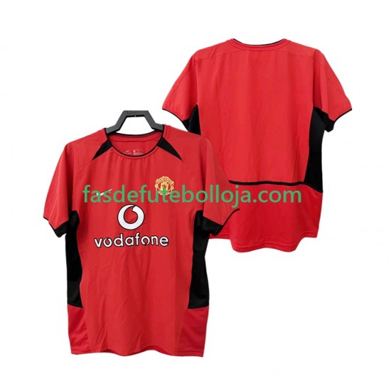 Camisola 1º Equipamento Manchester United 2004 2002 Manga Curta Retro ,Homem