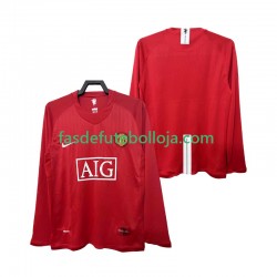 Camisola 1º Equipamento Manchester United 2007 2008 Manga Comprida Retro ,Homem
