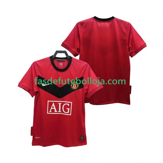 Camisola 1º Equipamento Manchester United 2009 2010 Manga Curta Retro ,Homem