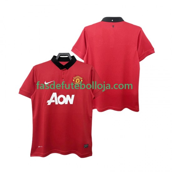 Camisola 1º Equipamento Manchester United 2013 2014 Manga Curta Retro ,Homem