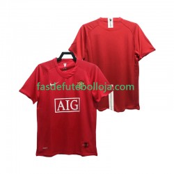 Camisola 1º Equipamento Manchester United Premier League 2007 2008 Manga Curta Retro ,Homem