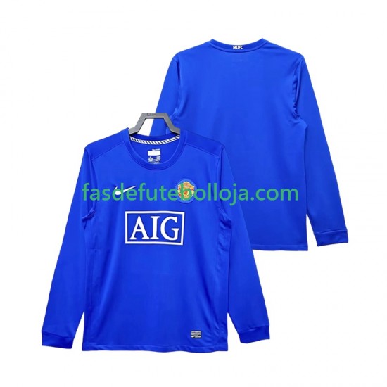 Camisola 3º Equipamento Manchester United 2009 2008 Manga Comprida Retro ,Homem