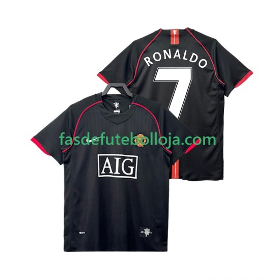 Camisola 2º Equipamento Manchester United Ronaldo 7 2007 2008 Manga Curta Retro ,Homem