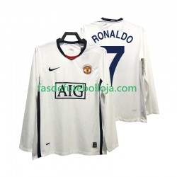 Camisola 2º Equipamento Manchester United Ronaldo 7 Premier League 2009 2008 Manga Comprida Retro ,Homem