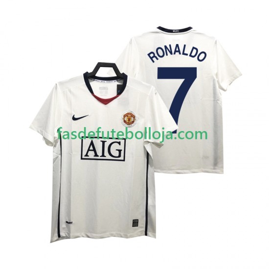 Camisola 2º Equipamento Manchester United Ronaldo 7 Premier League 2009 2008 Manga Curta Retro ,Homem