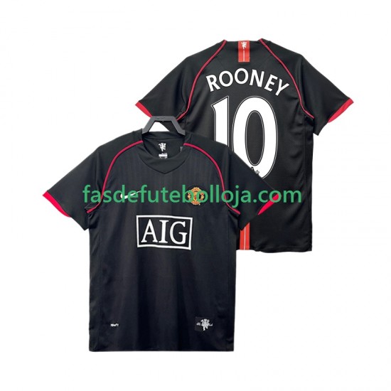 Camisola 2º Equipamento Manchester United Rooney 10 2007 2008 Manga Curta Retro ,Homem