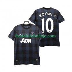 Camisola 2º Equipamento Manchester United Rooney 10 2013 2014 Manga Curta Retro ,Homem