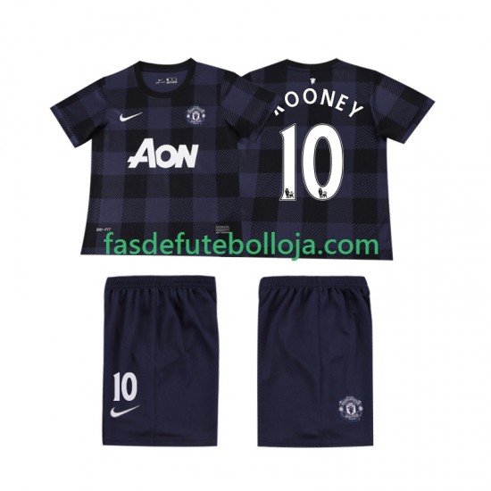 Camisola 2º Equipamento Manchester United Rooney 10 2013 2014 Manga Curta Retro ,Criança