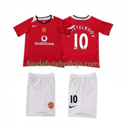 Camisola 1º Equipamento Manchester United Ruud van Nistelrooy 2005 2006 Manga Curta Retro ,Criança